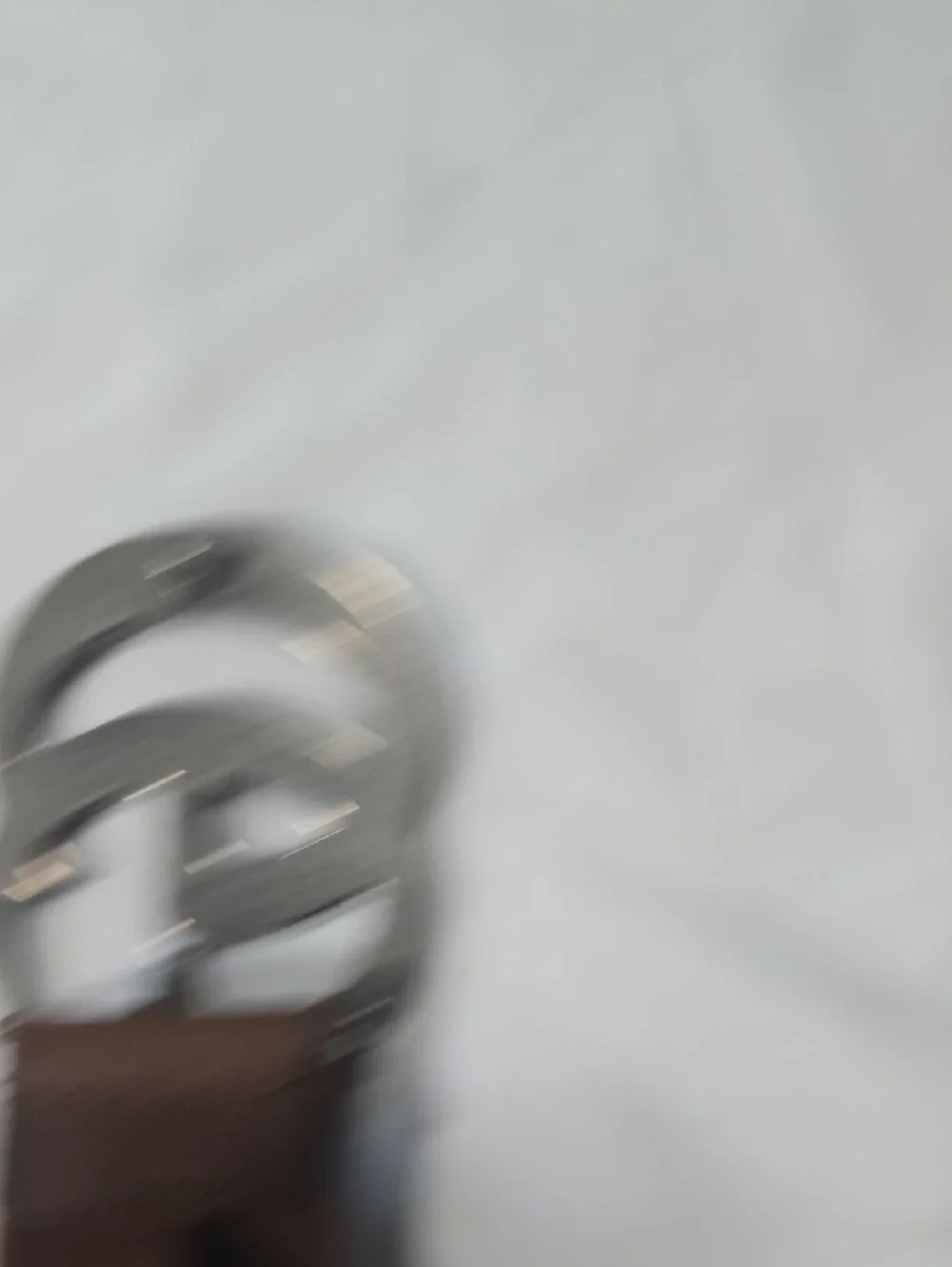 Gucci Brown Leather Belt with Gunmetal Double G Buckle - Picture 5 of 6